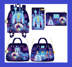Loungefly Disney Cinderella Castle Series Backpack / Crossbody Bag / Wallet Set