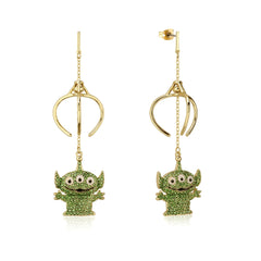 Couture Kingdom Toy Story Alien Crystal Claw Drop Earrings Gold DYE1004