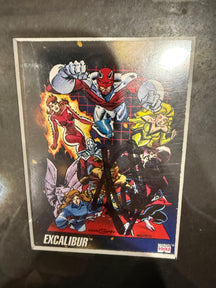 MARVEL 1992 EXCALIBUR TRADING CARD - SIGNED BY STAN LEE - FRAMED WITH PRINT AND COA