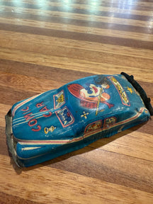 Vintage Japanese Tin Blue Comic Car 1950’s