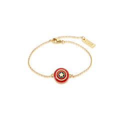 Couture Kingdom Marvel Precious Metals Captain America Enamel Bracelet Gold MB001