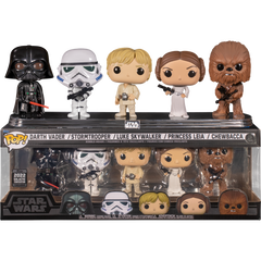 Funko Pop Vinyl Star Wars - Darth Vader, Stormtrooper, Chewbacca, Princess Leia & Luke Skywalker 5-Pack (2022 Galactic Convention Exclusive)