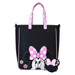 Loungefly Minnie Mouse Floral Rocks the Dots Tote Bag with Coin Purse