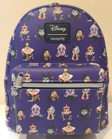 Loungefly Disney Villains Chibi Allover Print Mini Backpack