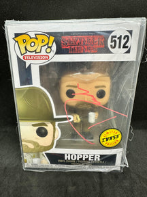 FUNKO POP VINYL CHASE - STRANGER THINGS HOPPER AUTOGRAPHED BY DAVID HARBOR, COMES WITH COA