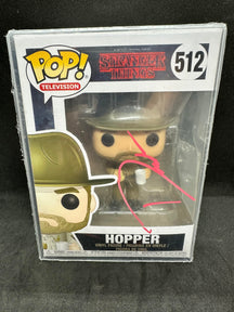 FUNKO POP VINYL #512- STRANGER THINGS HOPPER AUTOGRAPHED BY DAVID HARBOR, COMES WITH COA