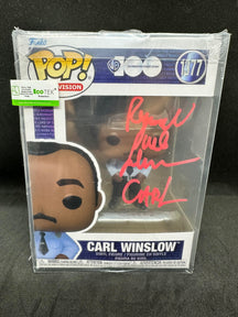 FUNKO POP VINYL - FAMILY MATTERS AUTOGRAPHED CARL WINSLOW, COMES WITH COA